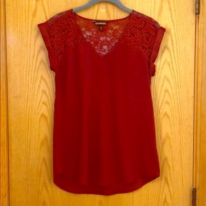NWOT Express dark red lace blouse